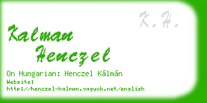 kalman henczel business card